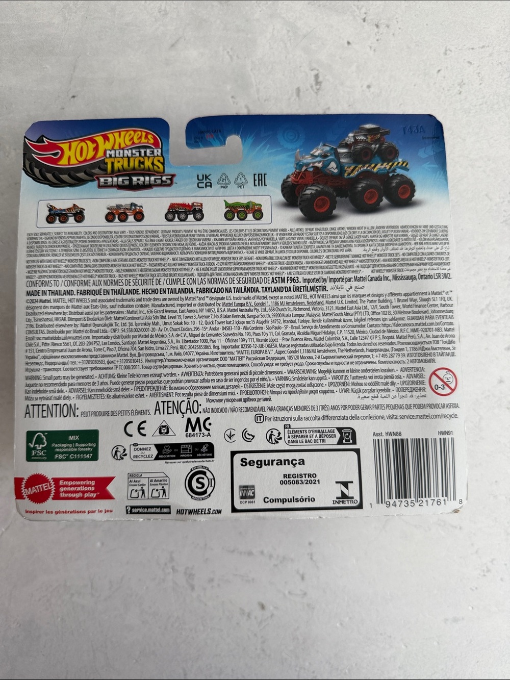 Hot Wheels Monster Trucks Big Rigs Rhinomite Die Cast - Picture 2 of 3
